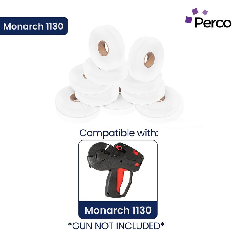 Perco White Pricing Labels for Monarch 1130 Price Gun - 1 Sleeve, 25,000 Blank Marking Labels - with Ink Roll Included - Image 2